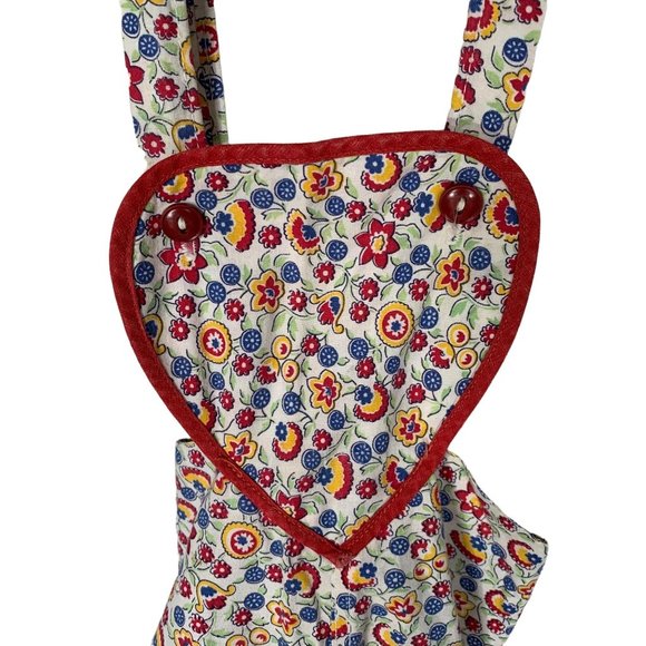 Vintage Floral Print Heart Bib Romper 12-18 Months - Picture 9 of 9
